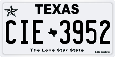 TX license plate CIE3952