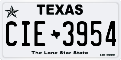TX license plate CIE3954