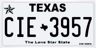 TX license plate CIE3957