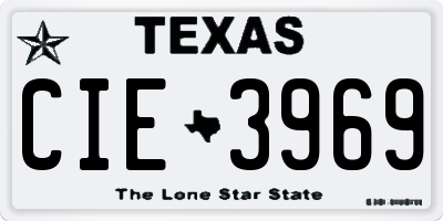 TX license plate CIE3969