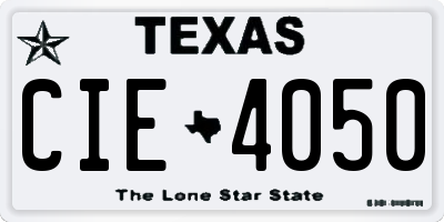 TX license plate CIE4050