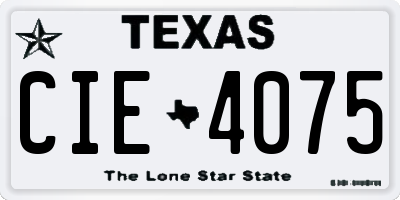 TX license plate CIE4075
