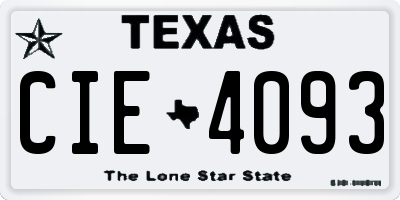 TX license plate CIE4093