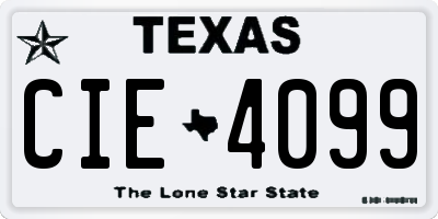 TX license plate CIE4099