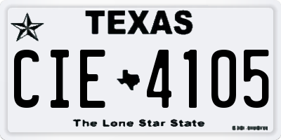TX license plate CIE4105