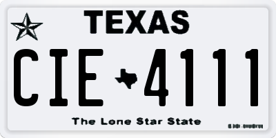 TX license plate CIE4111