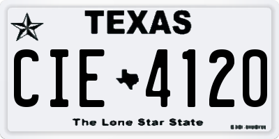TX license plate CIE4120