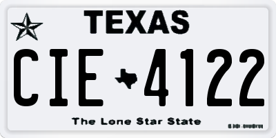 TX license plate CIE4122