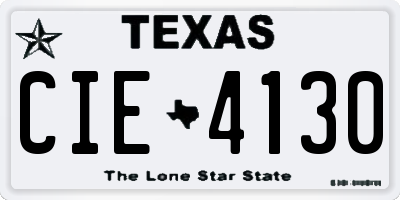 TX license plate CIE4130