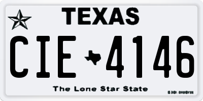 TX license plate CIE4146