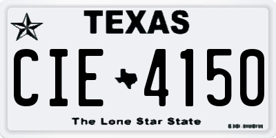 TX license plate CIE4150