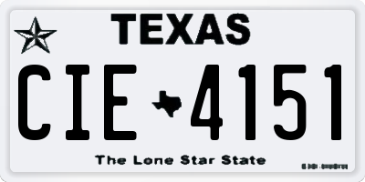TX license plate CIE4151