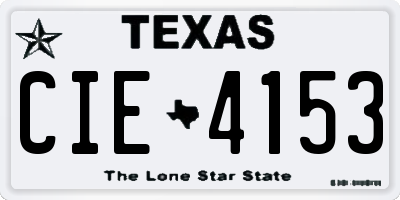 TX license plate CIE4153