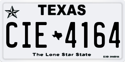 TX license plate CIE4164