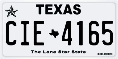 TX license plate CIE4165