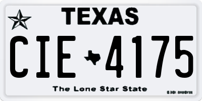TX license plate CIE4175