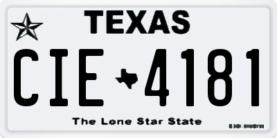 TX license plate CIE4181