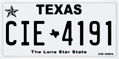 TX license plate CIE4191