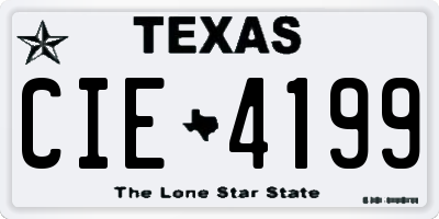 TX license plate CIE4199