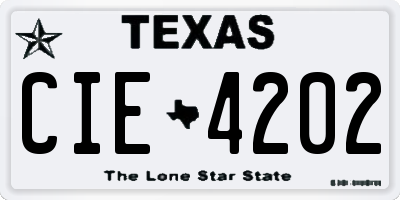TX license plate CIE4202