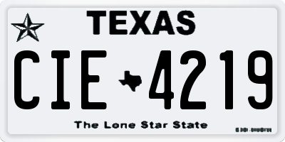 TX license plate CIE4219
