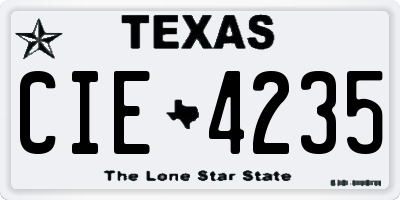 TX license plate CIE4235