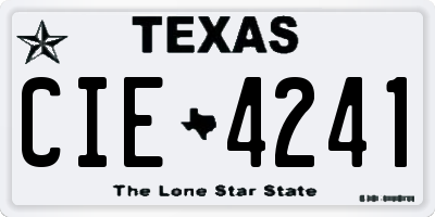 TX license plate CIE4241