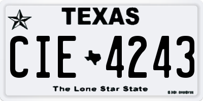 TX license plate CIE4243