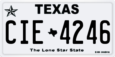 TX license plate CIE4246