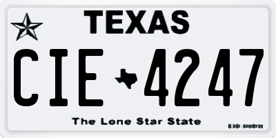 TX license plate CIE4247