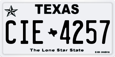 TX license plate CIE4257