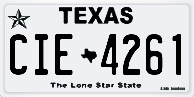 TX license plate CIE4261