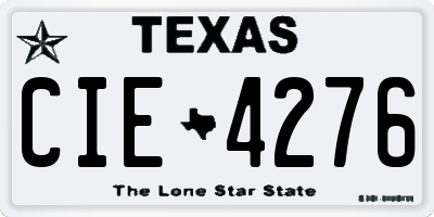 TX license plate CIE4276