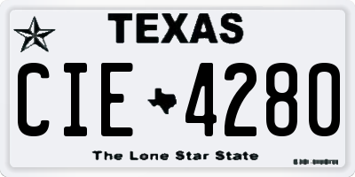 TX license plate CIE4280