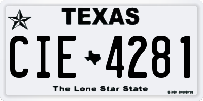 TX license plate CIE4281