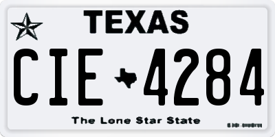 TX license plate CIE4284