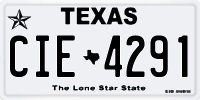 TX license plate CIE4291