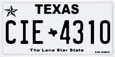 TX license plate CIE4310