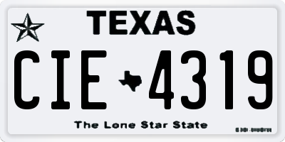 TX license plate CIE4319