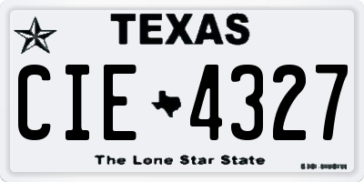 TX license plate CIE4327
