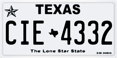 TX license plate CIE4332