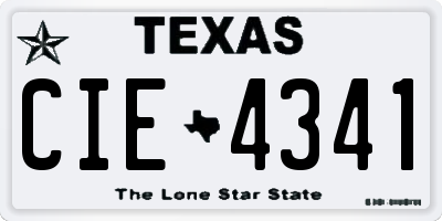 TX license plate CIE4341