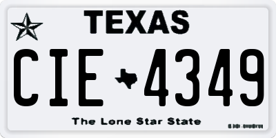 TX license plate CIE4349