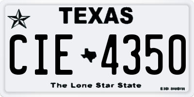 TX license plate CIE4350