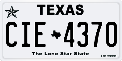 TX license plate CIE4370