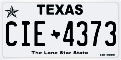 TX license plate CIE4373
