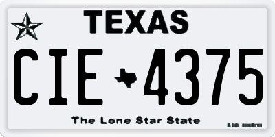 TX license plate CIE4375