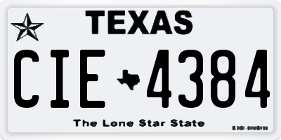 TX license plate CIE4384