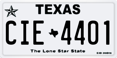 TX license plate CIE4401