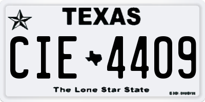 TX license plate CIE4409